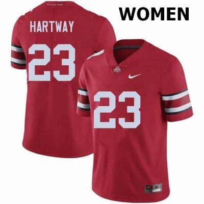 Women's Ohio State Buckeyes #23 Michael Hartway Red Nike NCAA College Football Jersey New Release XSX0844QO